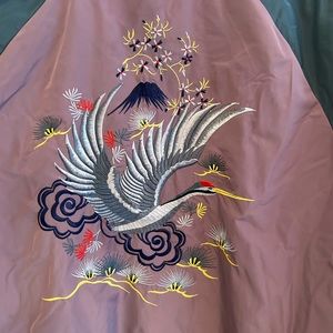 souvenir jacket with bird/crane embroidered